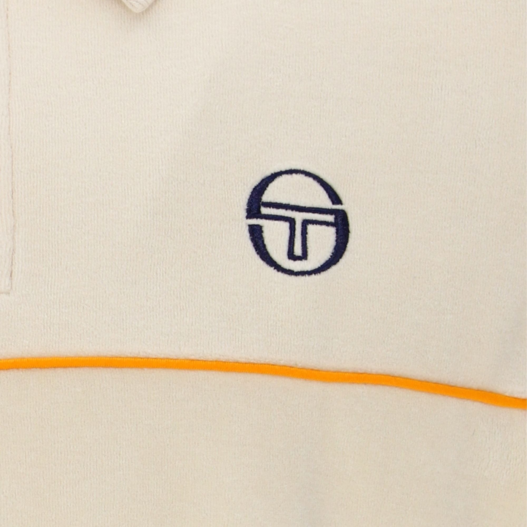 Sergio Tacchini Cardona Velour Zip Polo Shirt - Sandshell