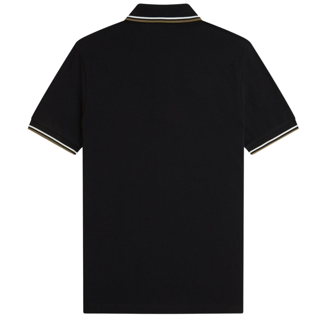 Fred Perry M3600 Twin Tipped Polo - Black/Snow White/Bronze
