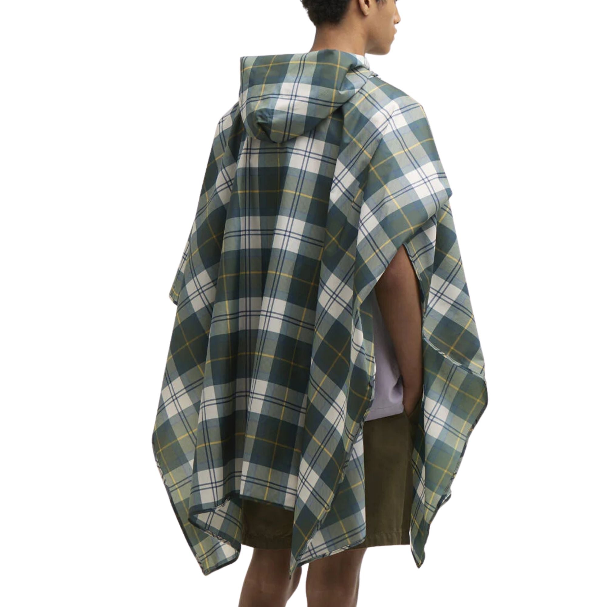 Tartan Showerproof Poncho - Ancient