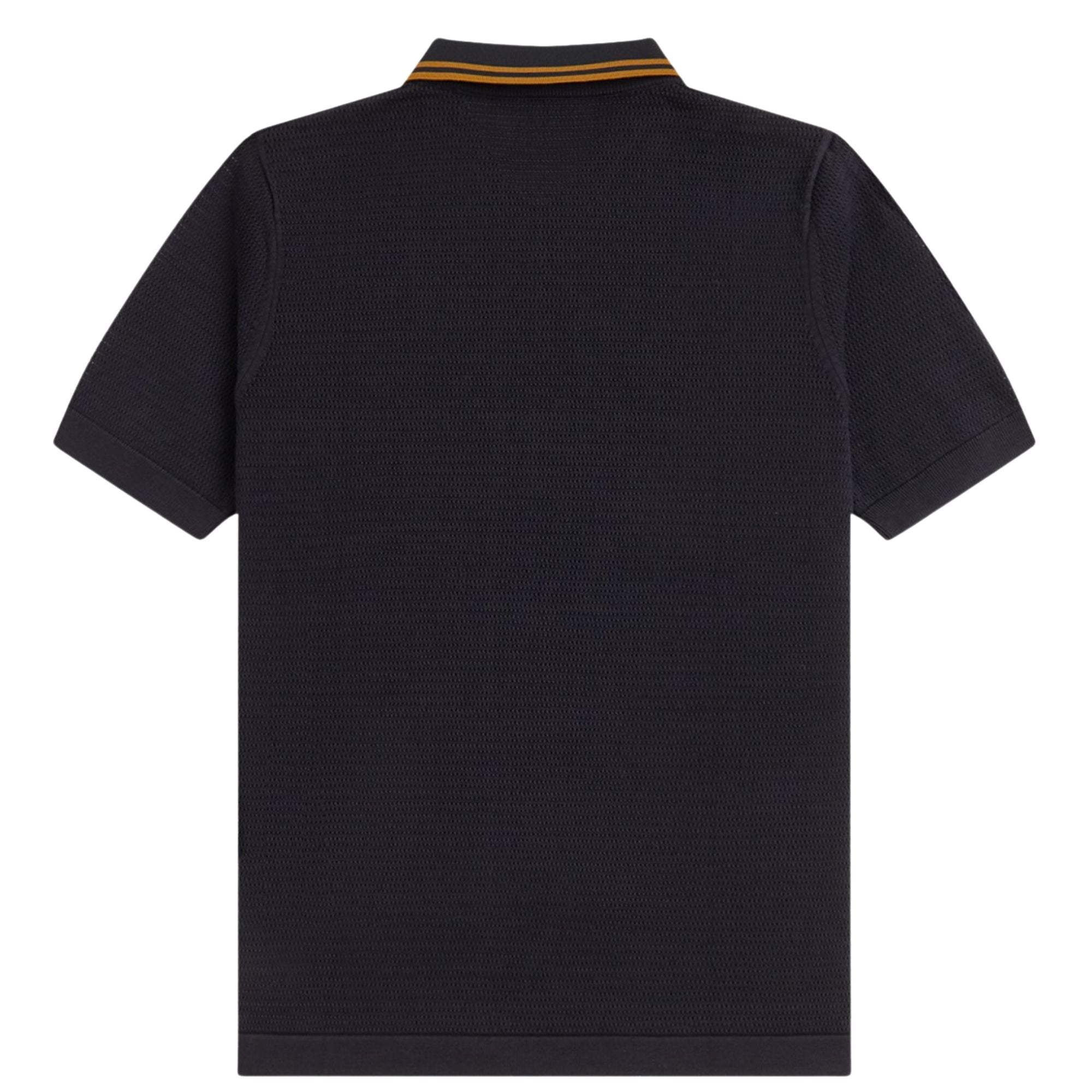 Fred Perry Pointelle Knitted Shirt - Black