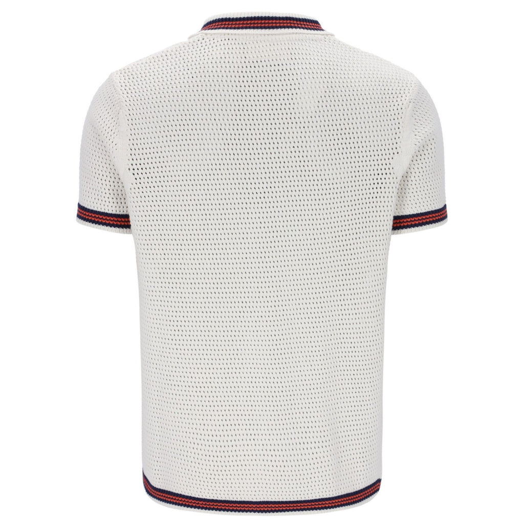 Fila Vintage Domenico Crochet Knitted Shirt - Gardenia