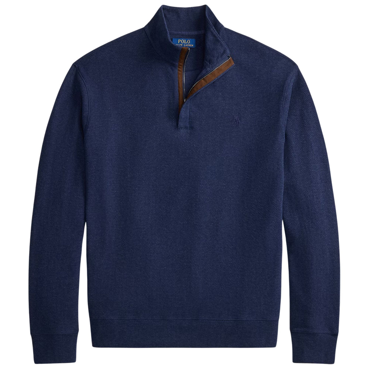 Polo Ralph Lauren Herringbone Print Quarter Zip Pullover - Spring Navy Heather