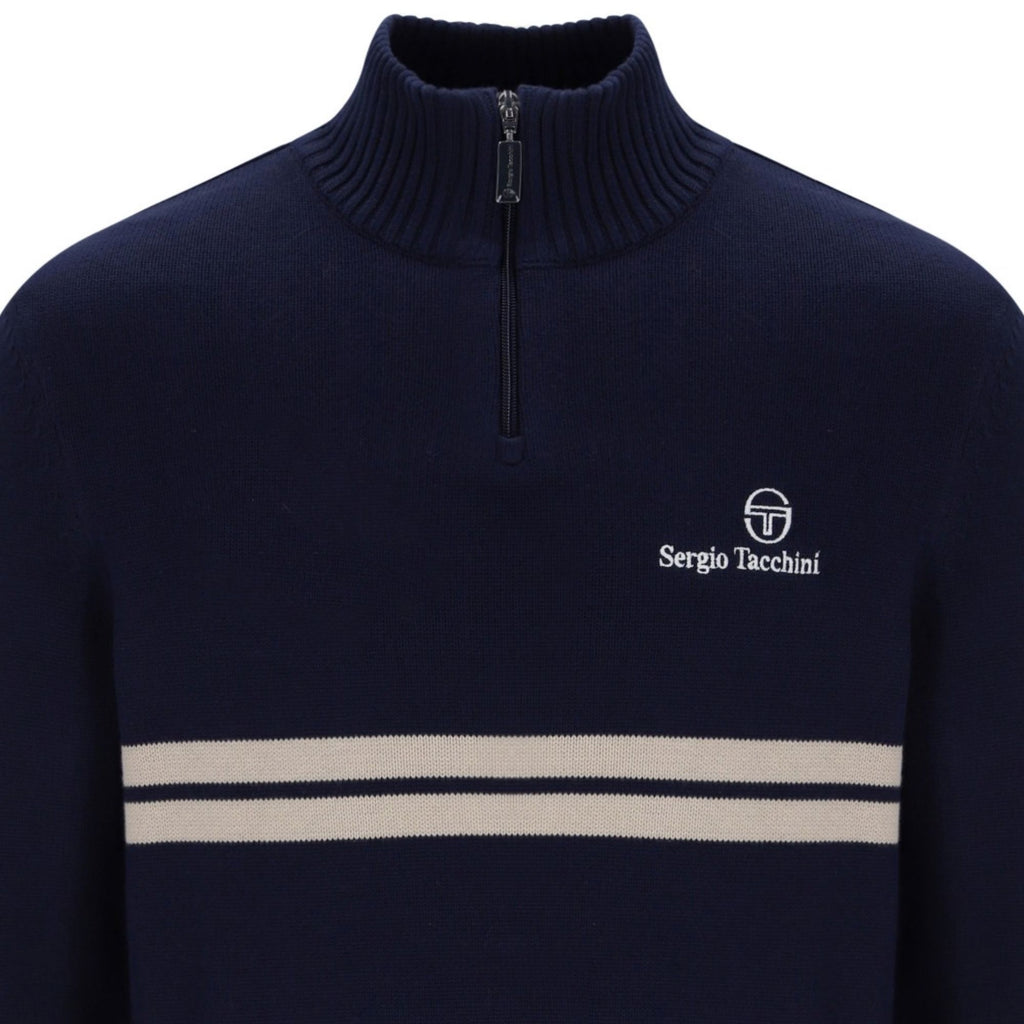 Sergio Tacchini New Dallas 1/4 Zip Knitted Top - Maritime Dallas/Peyote