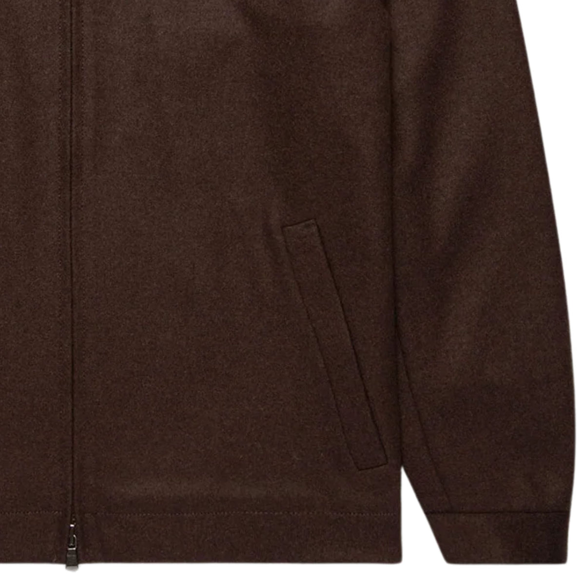 Sunspel Boiled Wool Zip Jacket - Truffle