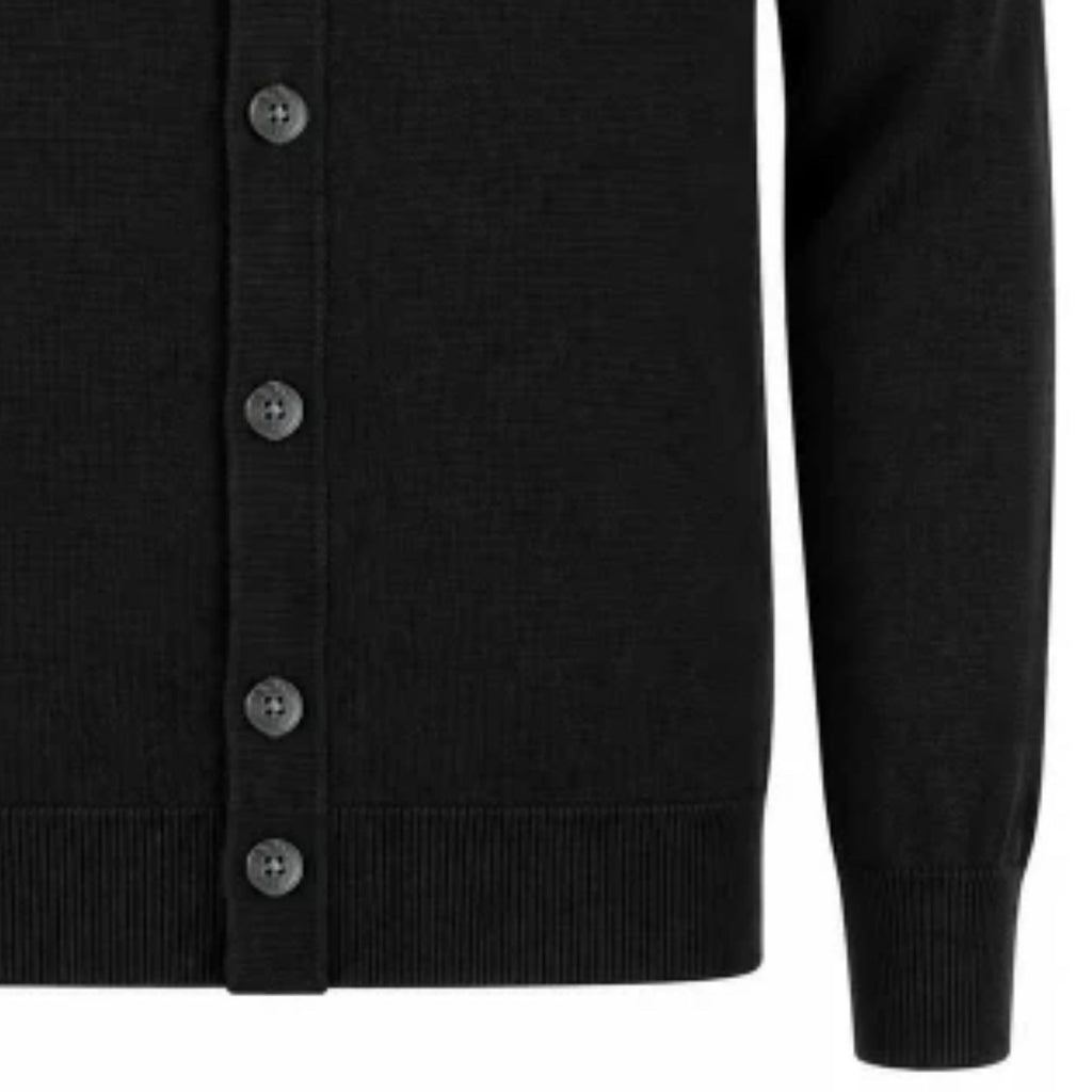 Gabicci Vintage Azima Long Sleeve Plain Knitted Button-Thru - Black