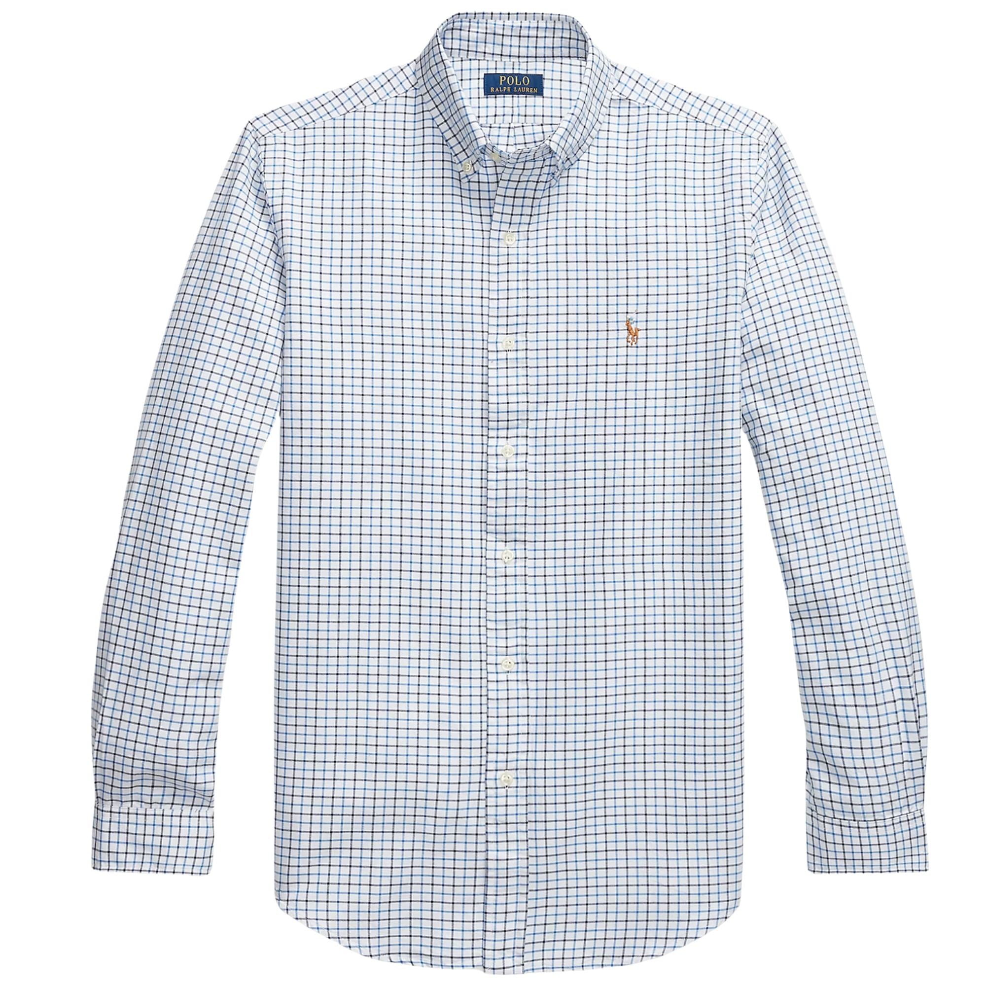 Polo Ralph Lauren Custom Fit Tattersall Oxford Shirt - White/Blue Multi