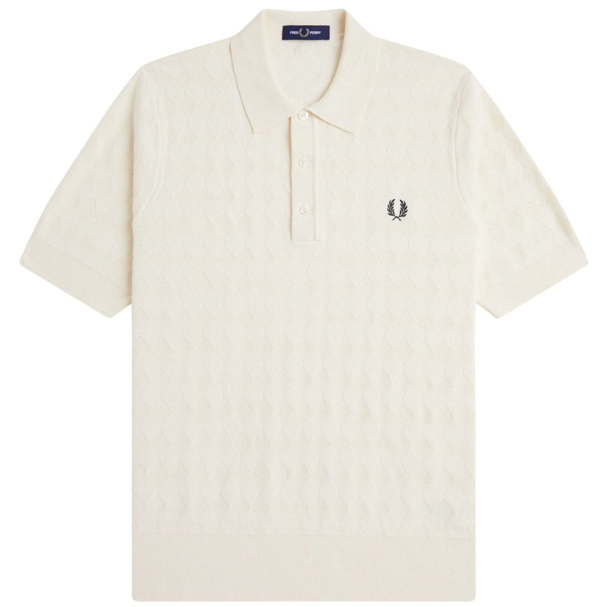 Fred Perry Pointelle Knitted Shirt - Ecru