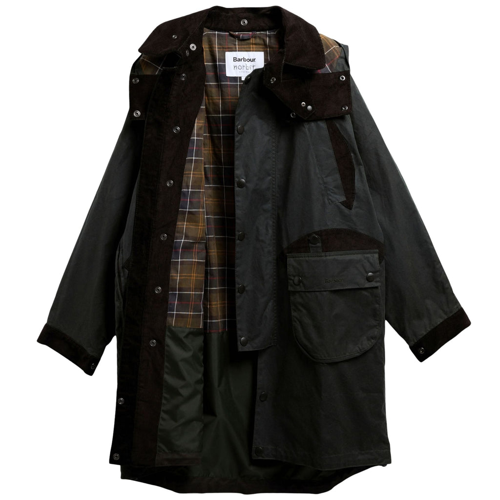 Barbour x Norbit Long Wax Jacket - Sage