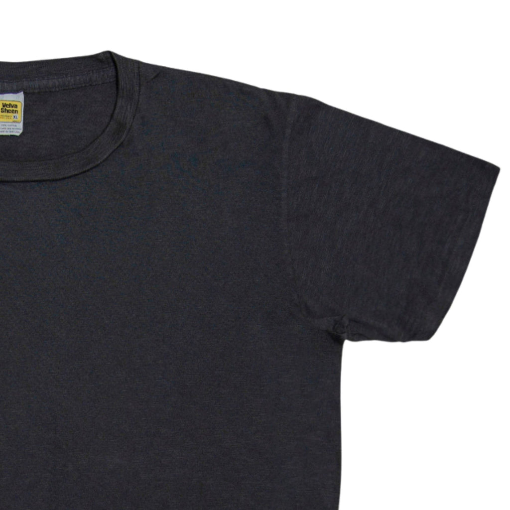Velva Sheen Rolled Short Sleeve Crew Neck T-Shirt - Black