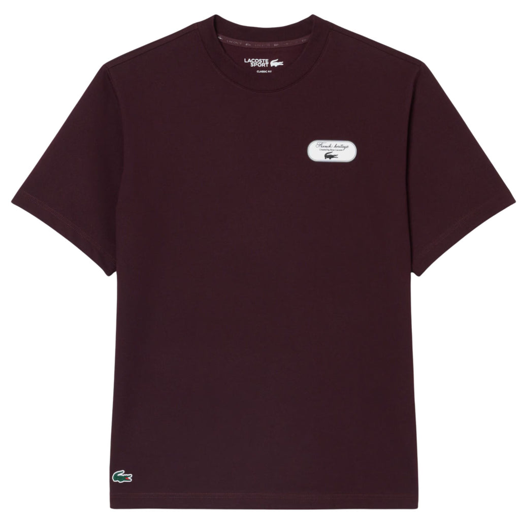 Lacoste Ultra Dry Tennis Heritage Graphic T-Shirt - Merlot