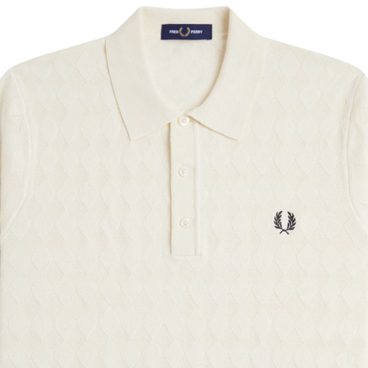 Fred Perry Pointelle Knitted Shirt - Ecru