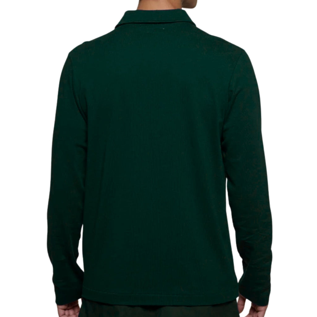 Merz b Schwanen 2MPOLO01LS Mid-Century Machine Refined Fit Polo Longsleeve - Forest
