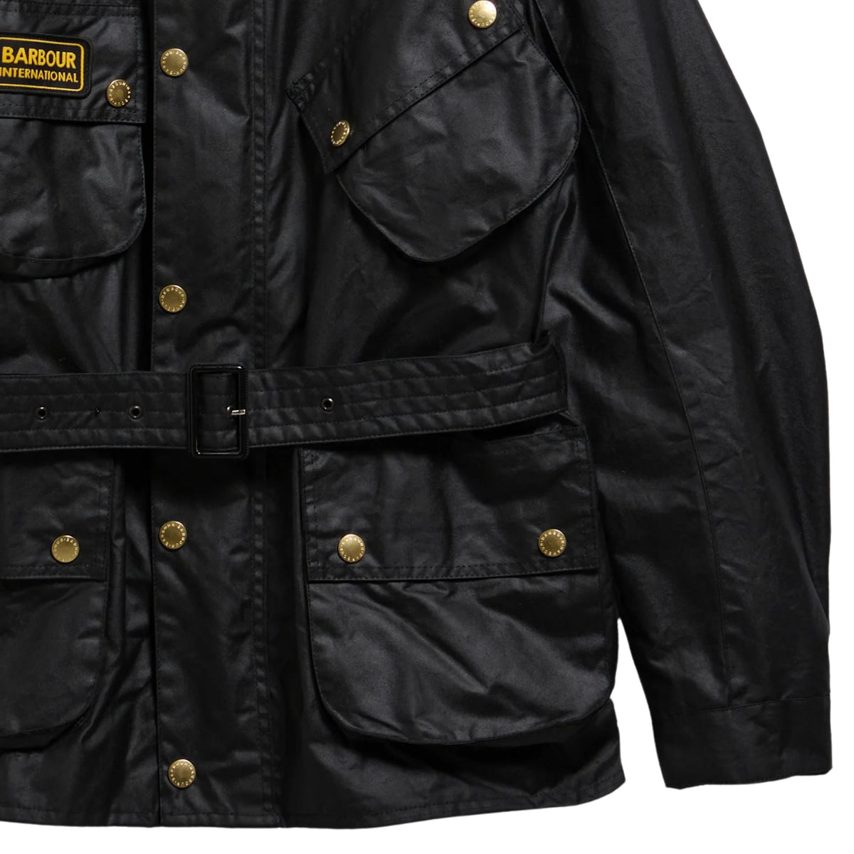 Barbour International Union Jack Wax Jacket - Black