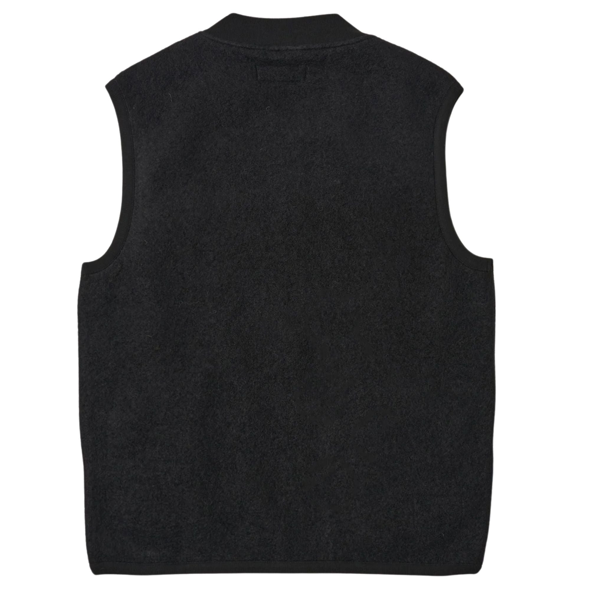 Universal Works Zip Waistcoat Wool Fleece - Black