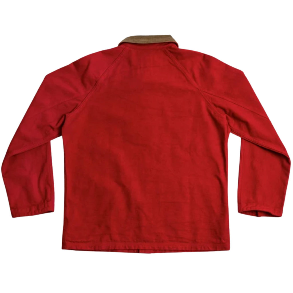 Heimat Cotton Canvas Contrast Collar Journey Coat - Safety Red