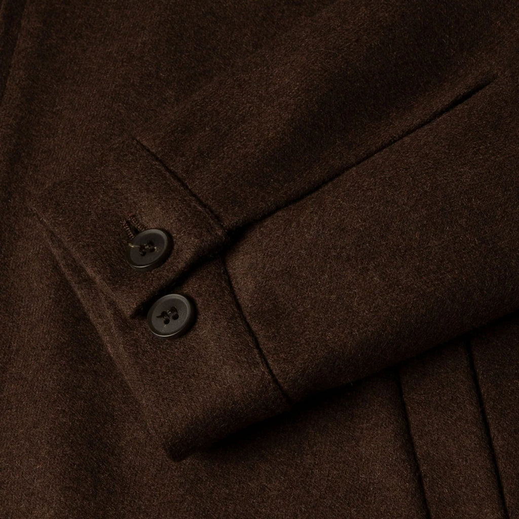 Sunspel Boiled Wool Zip Jacket - Truffle