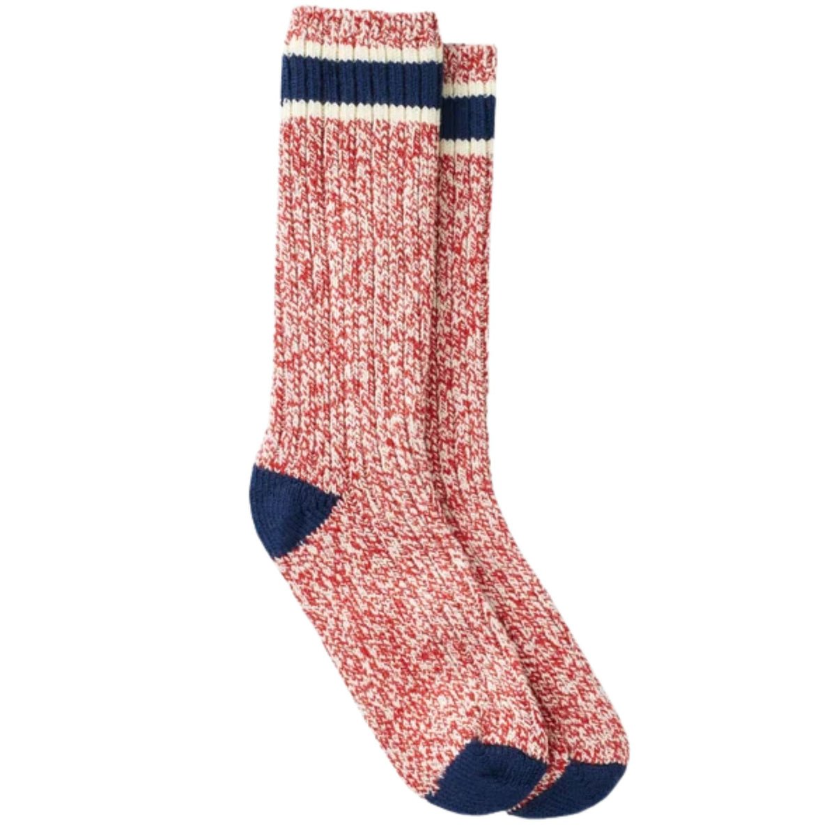 Red Wing Striped Wool Ragg Crew Sock - Red/Navy