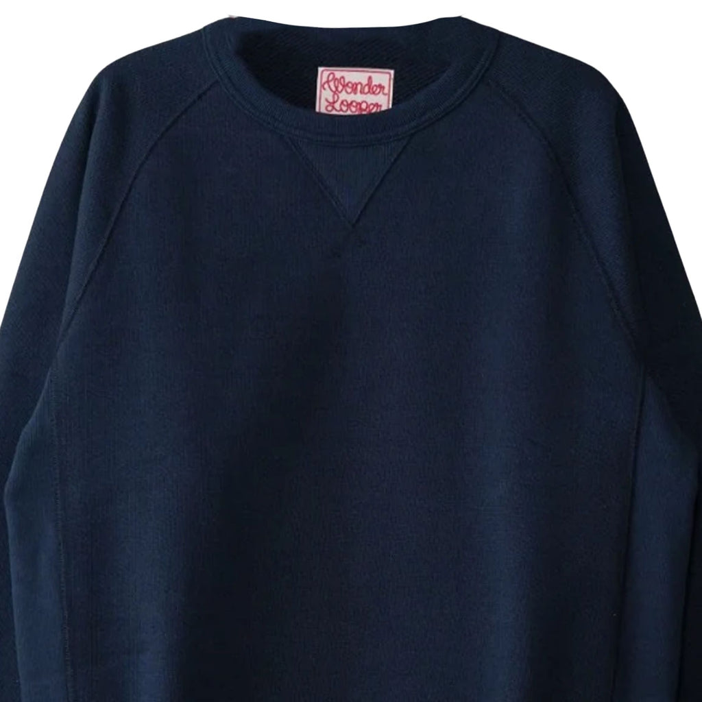 Wonder Looper Double Heavyweight French Terry Pullover Crewneck - Navy