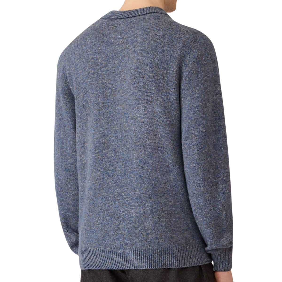 Sunspel Lambswool Polo Shirt - Denim Twist