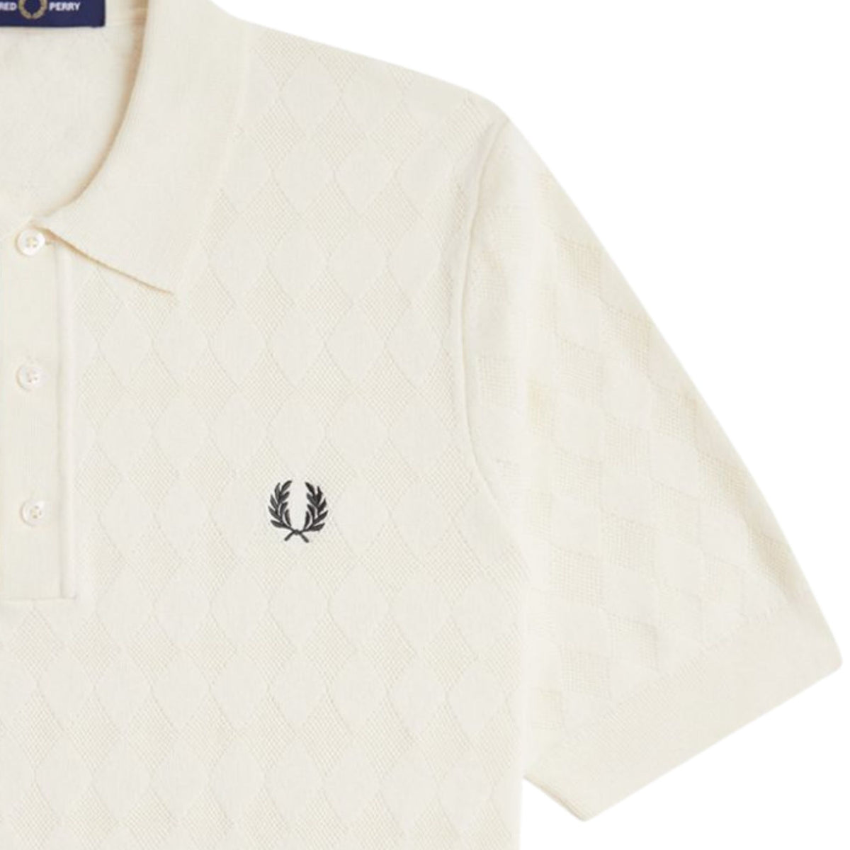 Fred Perry Pointelle Knitted Shirt - Ecru