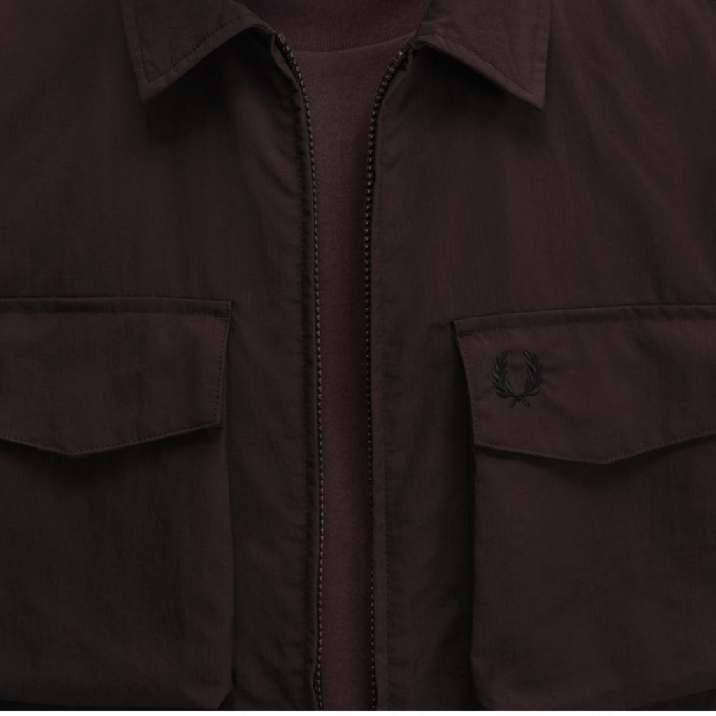 Fred Perry Ripstop Pocket Overshirt - Rich Brown