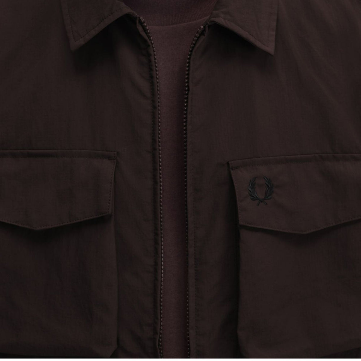 Fred Perry Ripstop Pocket Overshirt - Rich Brown