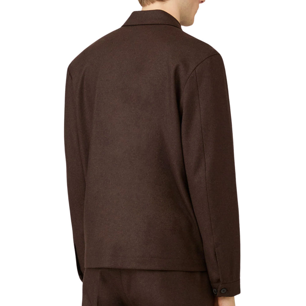 Sunspel Boiled Wool Zip Jacket - Truffle