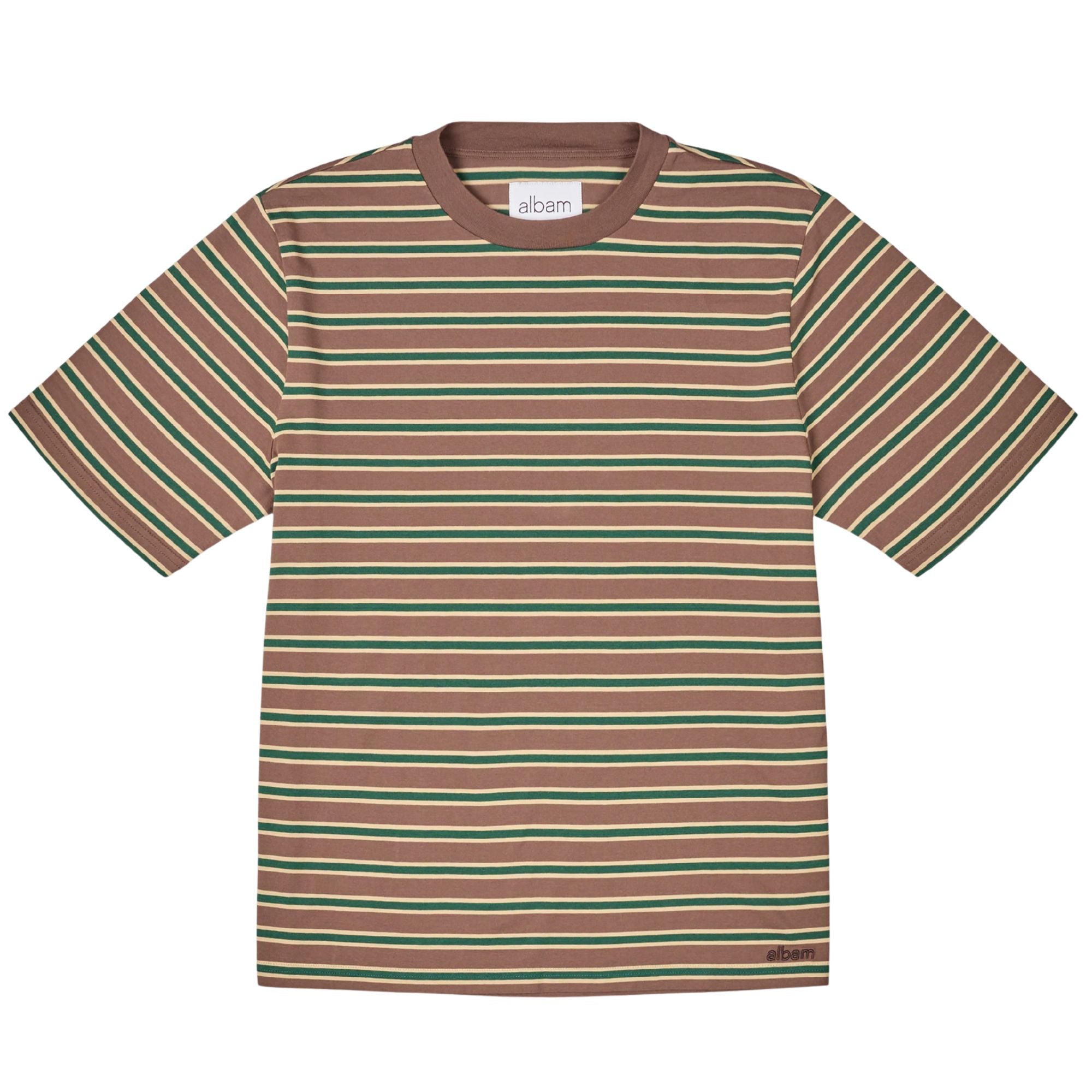 Albam Tame Stripe T-Shirt - Walnut