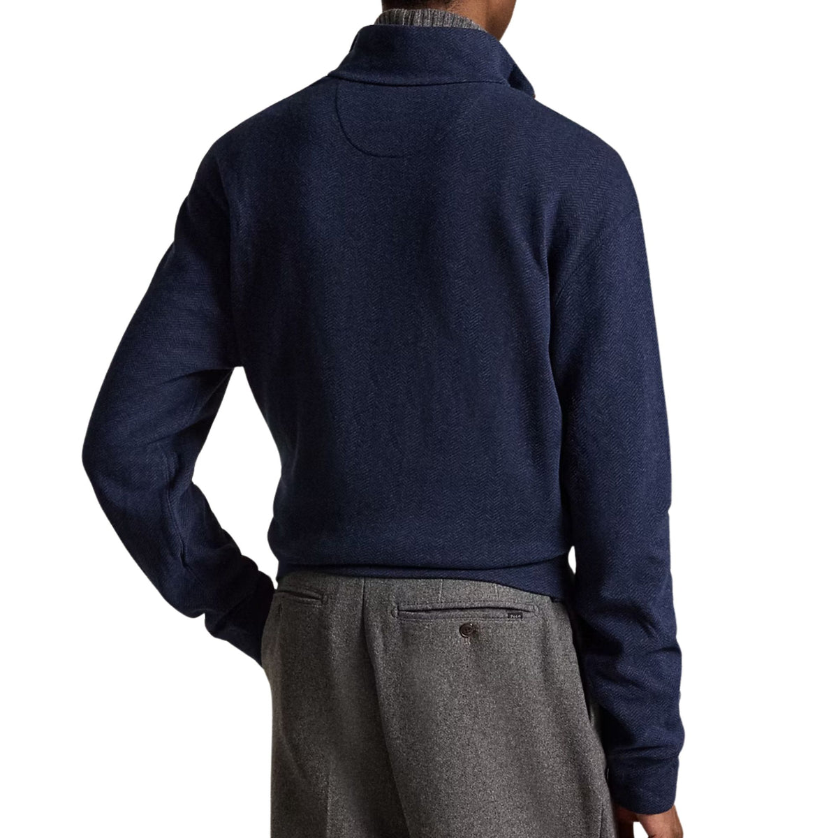 Polo Ralph Lauren Herringbone Print Quarter Zip Pullover - Spring Navy Heather