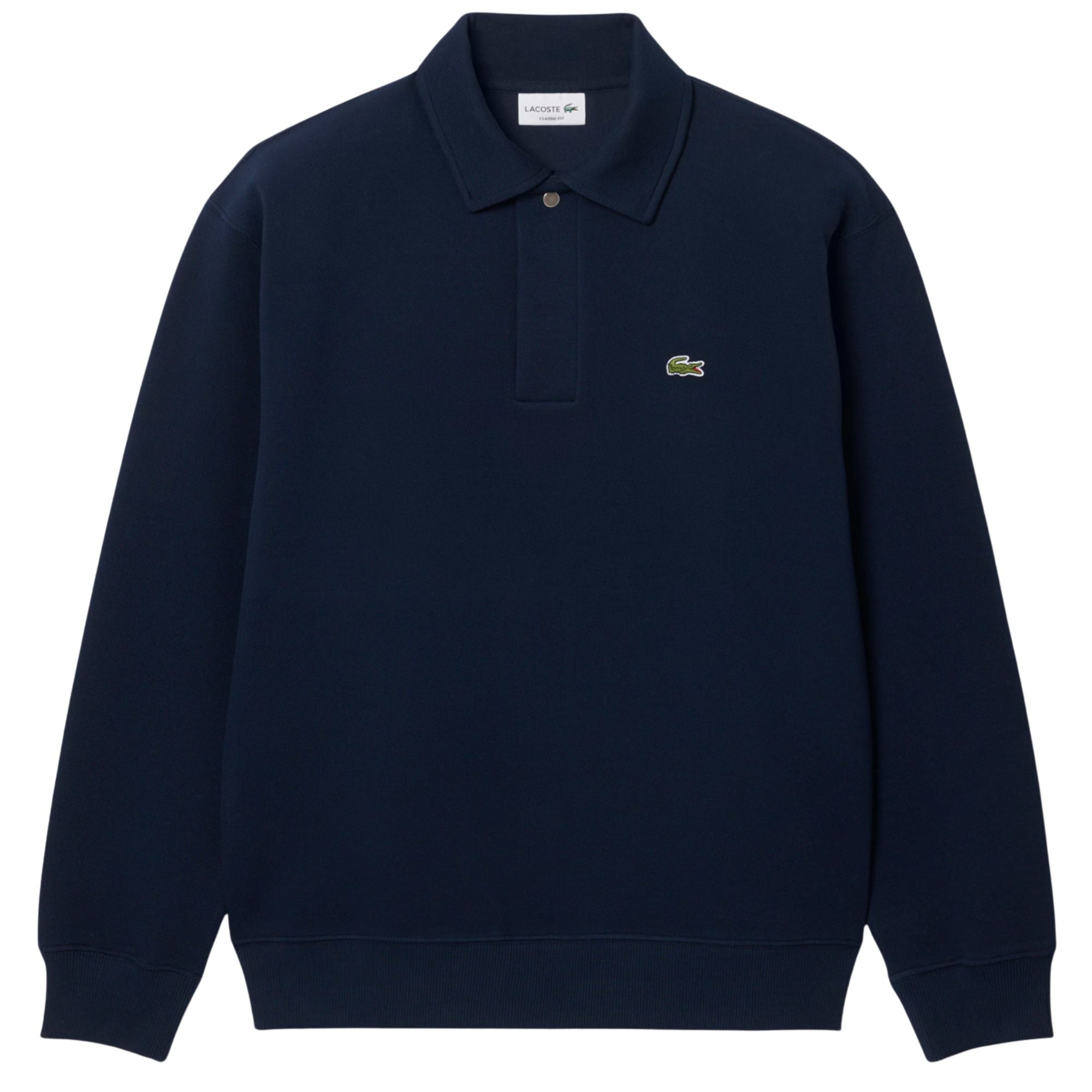 Lacoste Polo Collar Piqué Sweatshirt - Midnight Blue