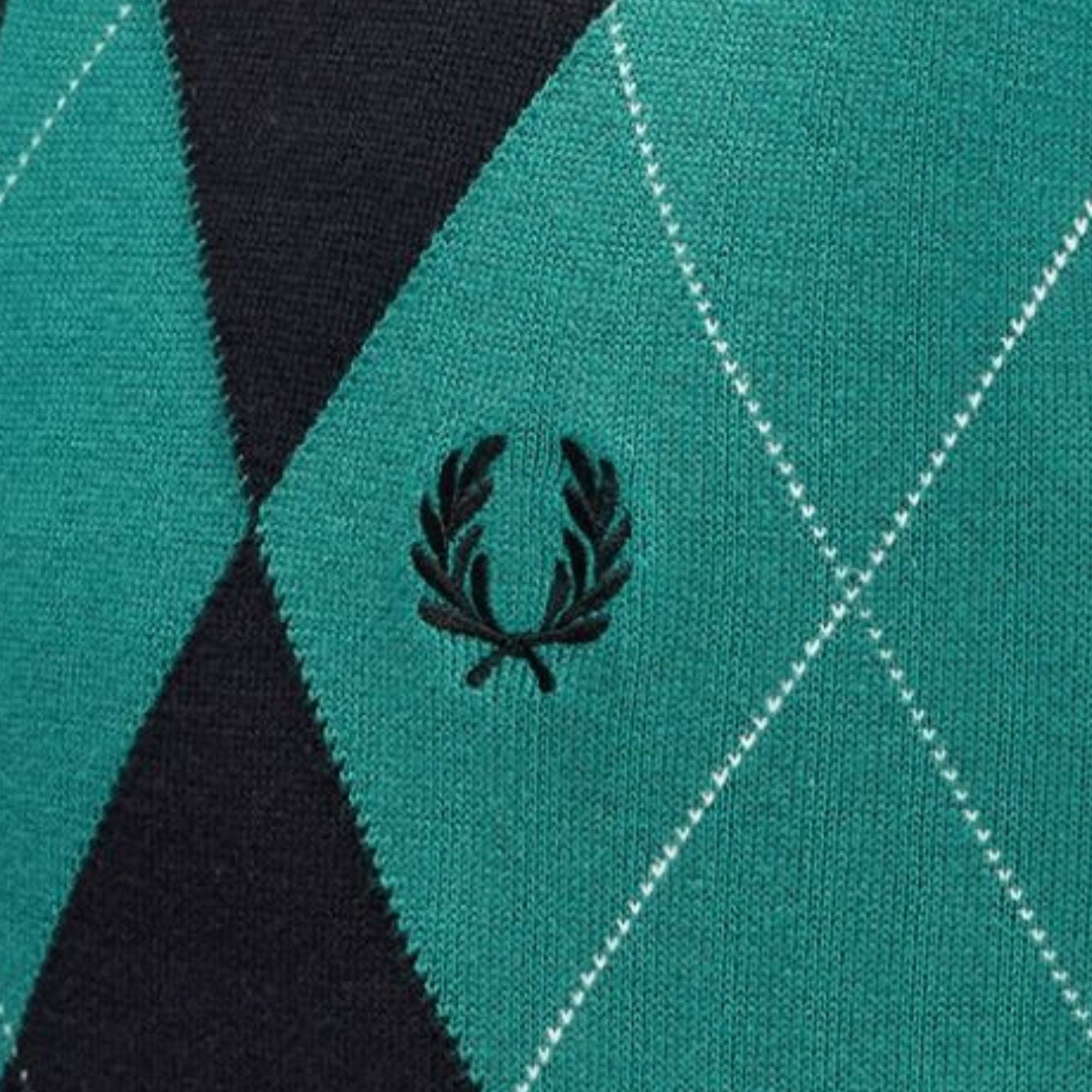 Fred Perry Argyle Knitted Shirt - Black