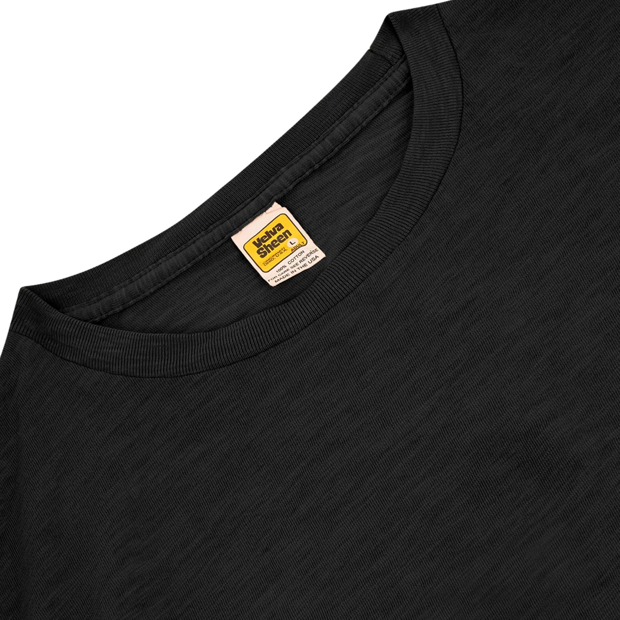 Velva Sheen Rolled Short Sleeve Crew Neck T-Shirt - Black