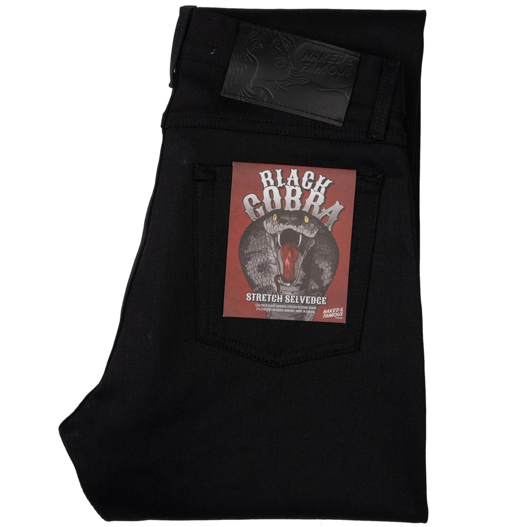 Naked and Famous Denim True Guy Black Cobra Stretch Selvedge - Black