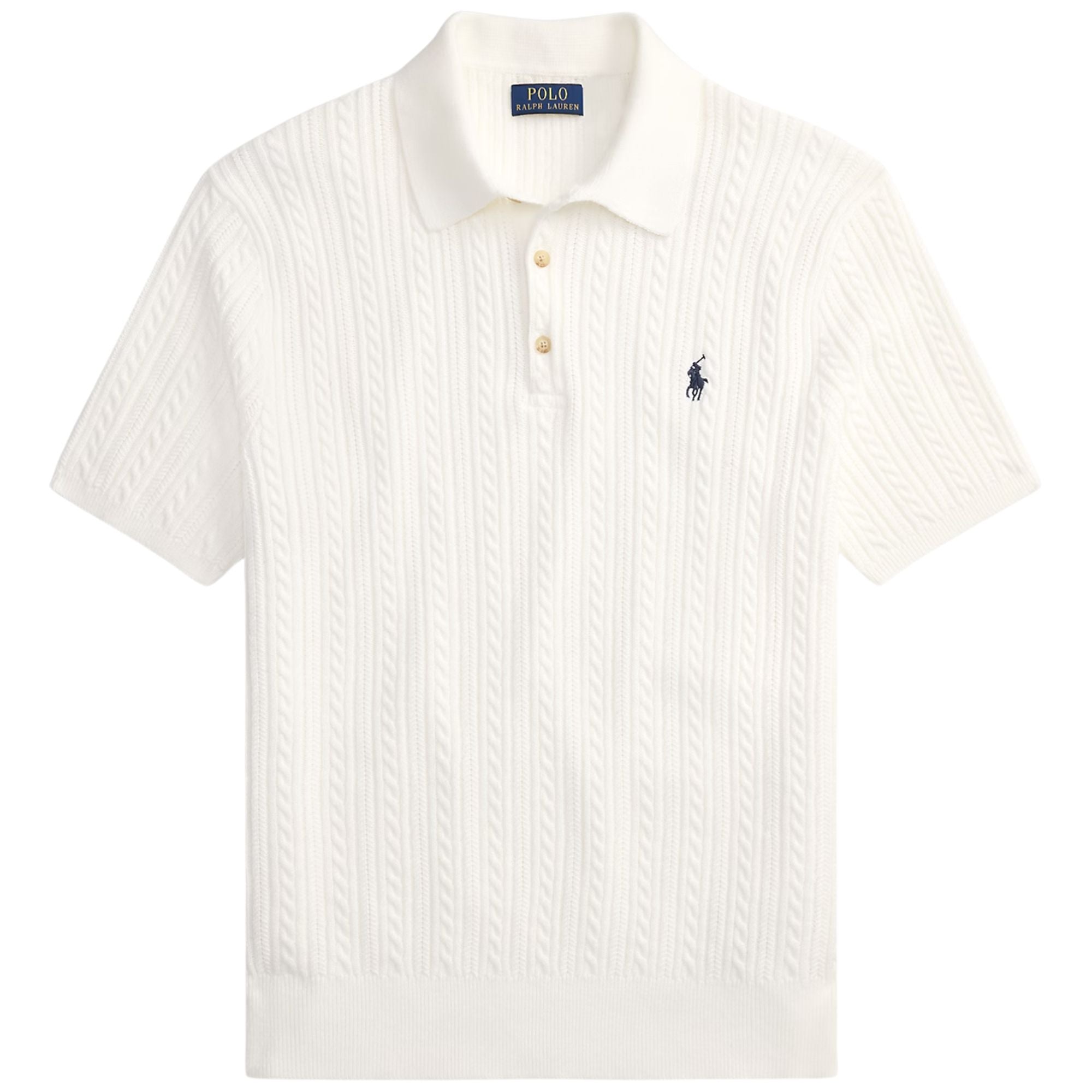新品　Stussy Cable summer polo knit 中田圭佑 Stussy Cable Mesh SS Polo - Black - 117089-0001 | OUTBACK Sylt