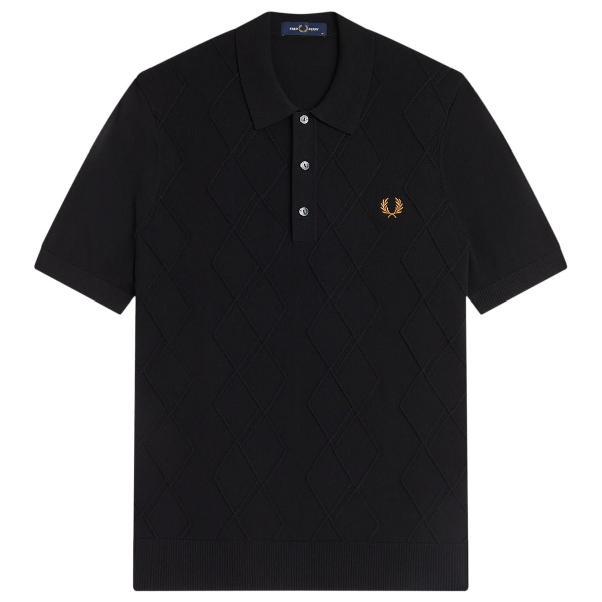 Fred Perry Cable Knitted Shirt - Black