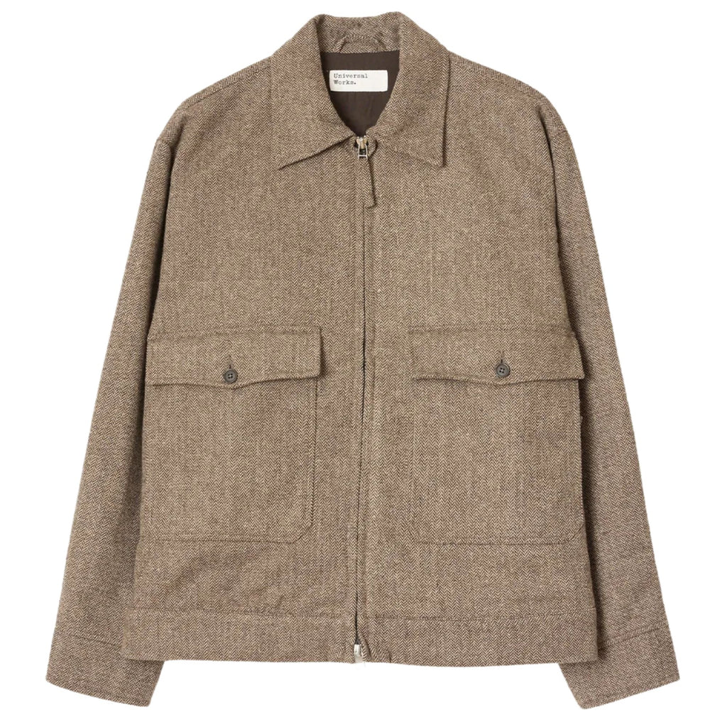 Universal Works Wool Herringbone E130 Jacket - Brown