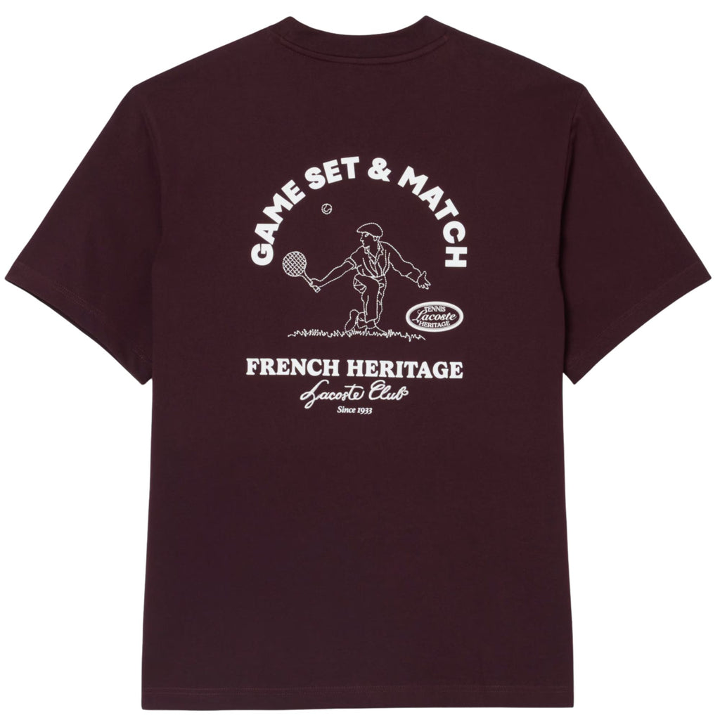 Lacoste Ultra Dry Tennis Heritage Graphic T-Shirt - Merlot