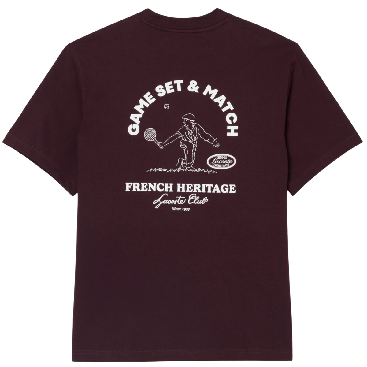 Lacoste Ultra Dry Tennis Heritage Graphic T-Shirt - Merlot