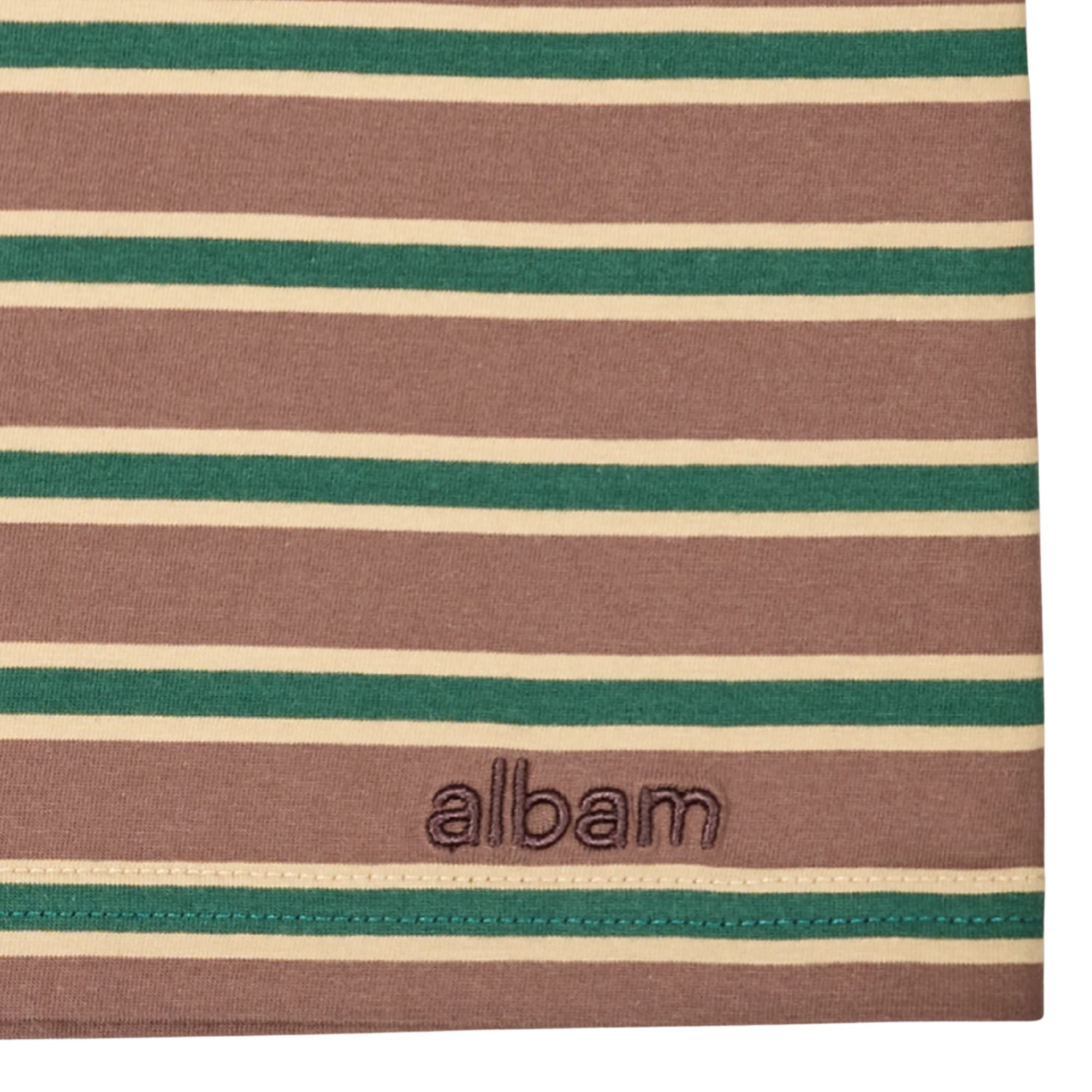 Albam Tame Stripe T-Shirt - Walnut