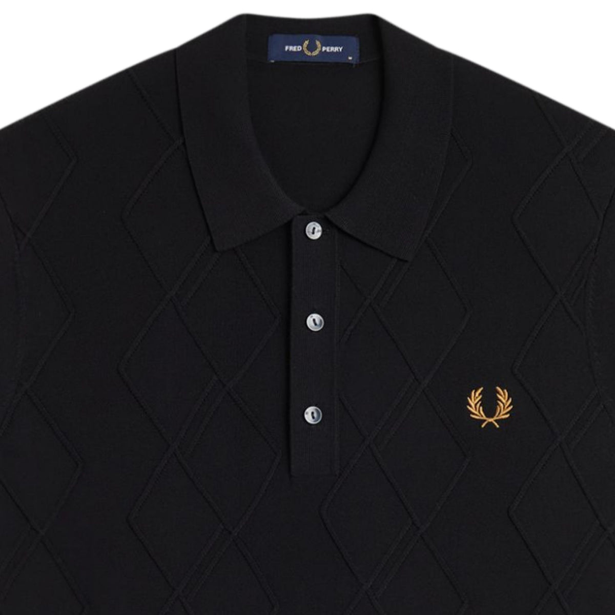 Fred Perry Cable Knitted Shirt - Black