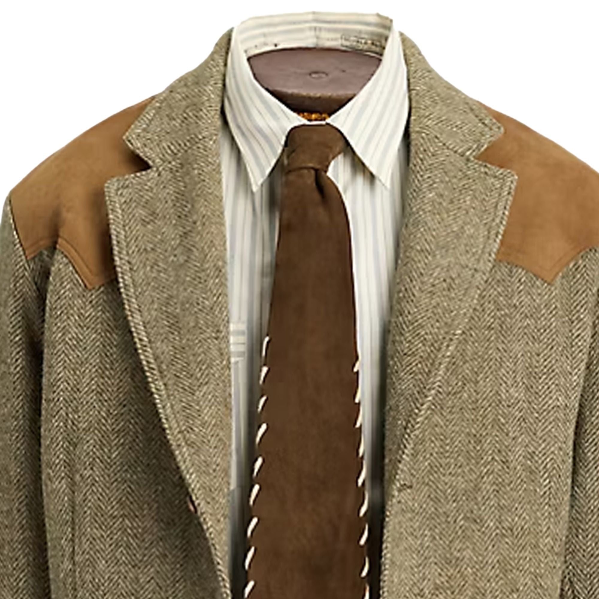 RRL by Ralph Lauren Unconstructed Suede-Trim Blazer - Brown