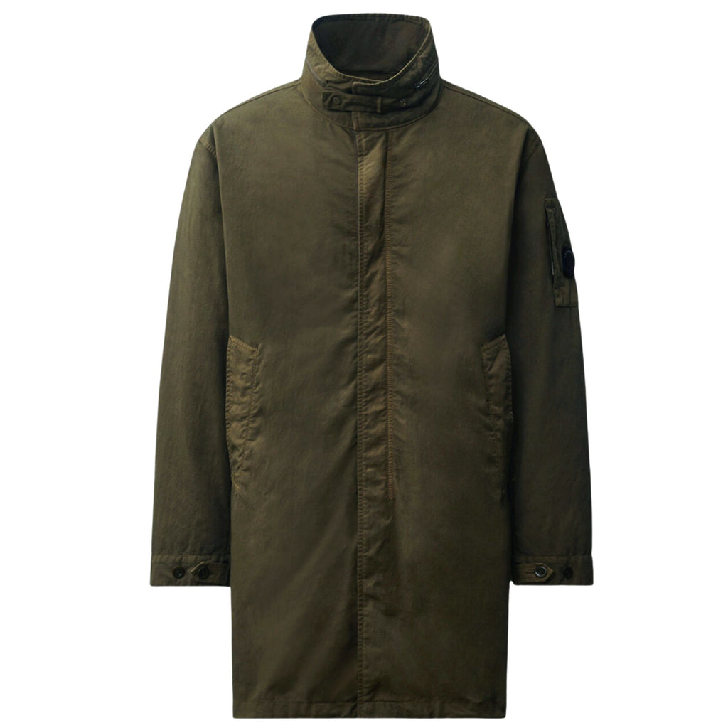 C.P Company Twill Hooded Fishtail Parka - Ivy Green
