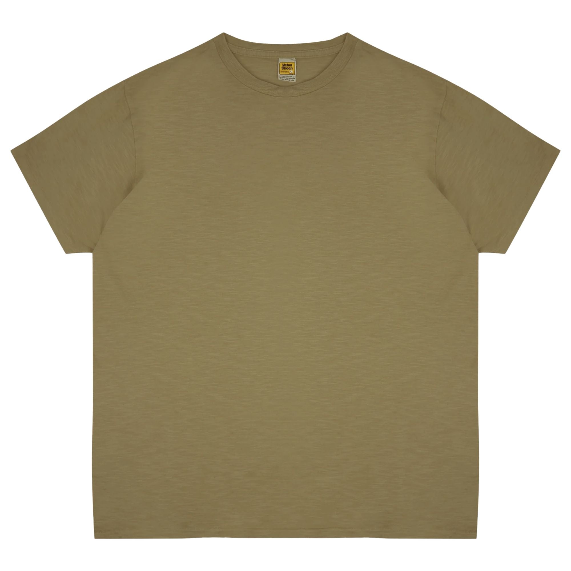 Velva Sheen Rolled Short Sleeve Crew Neck T-Shirt - Olive