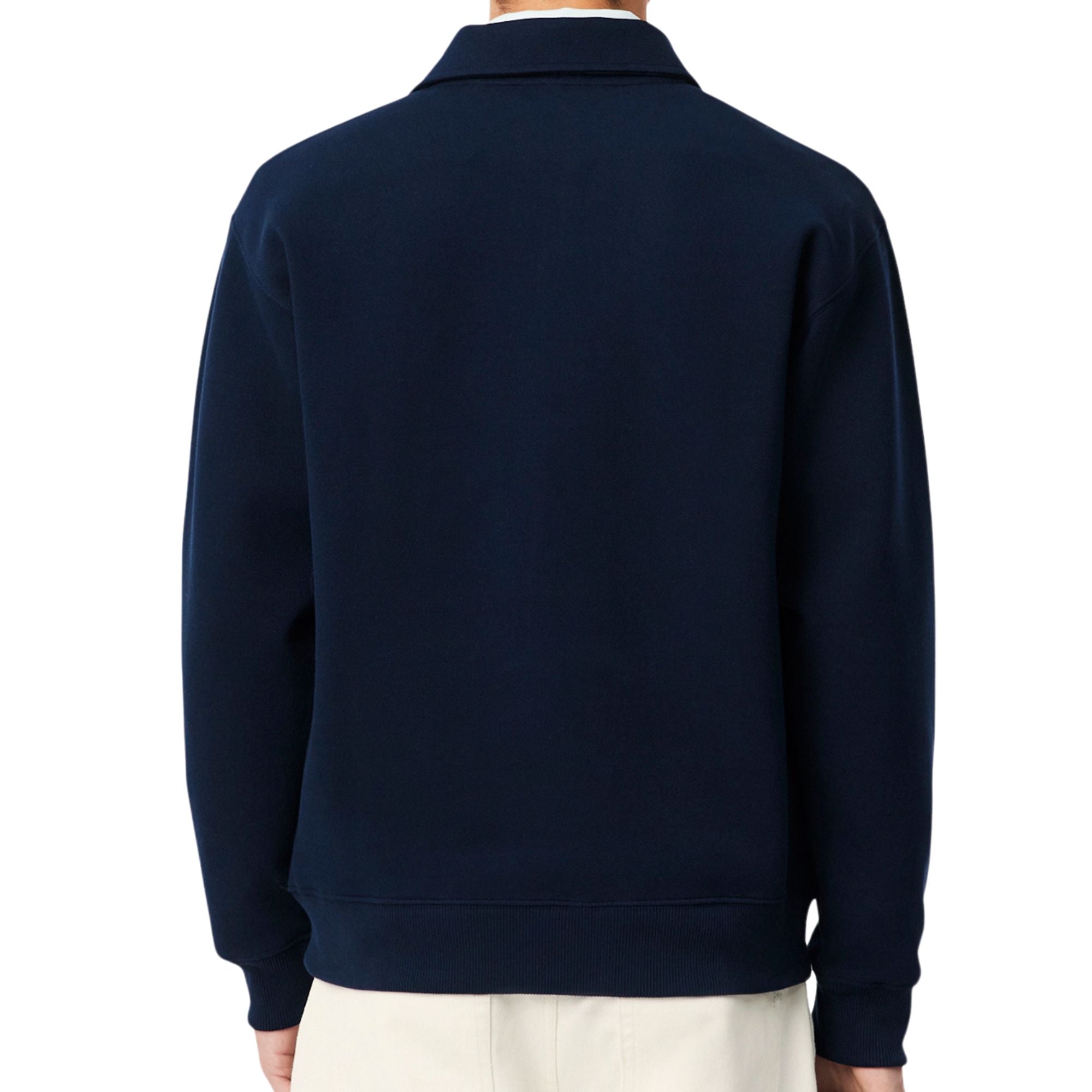 Lacoste Polo Collar Piqué Sweatshirt - Midnight Blue