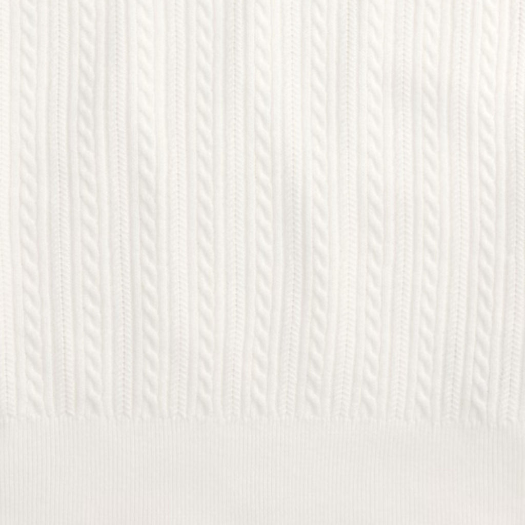 Cable-Knit Cotton Polo Jumper - White