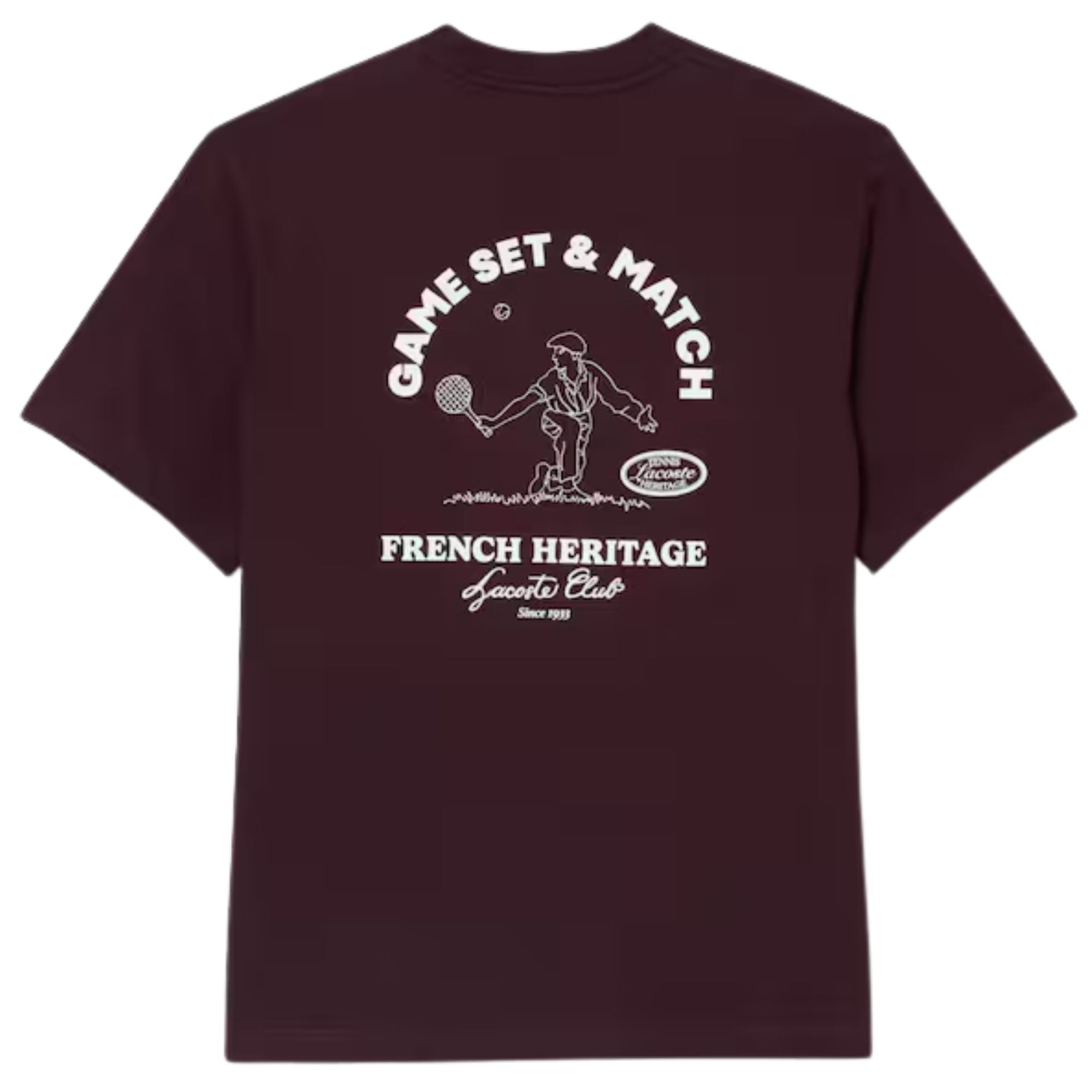 Lacoste Ultra Dry Tennis Heritage Graphic T-Shirt - Merlot