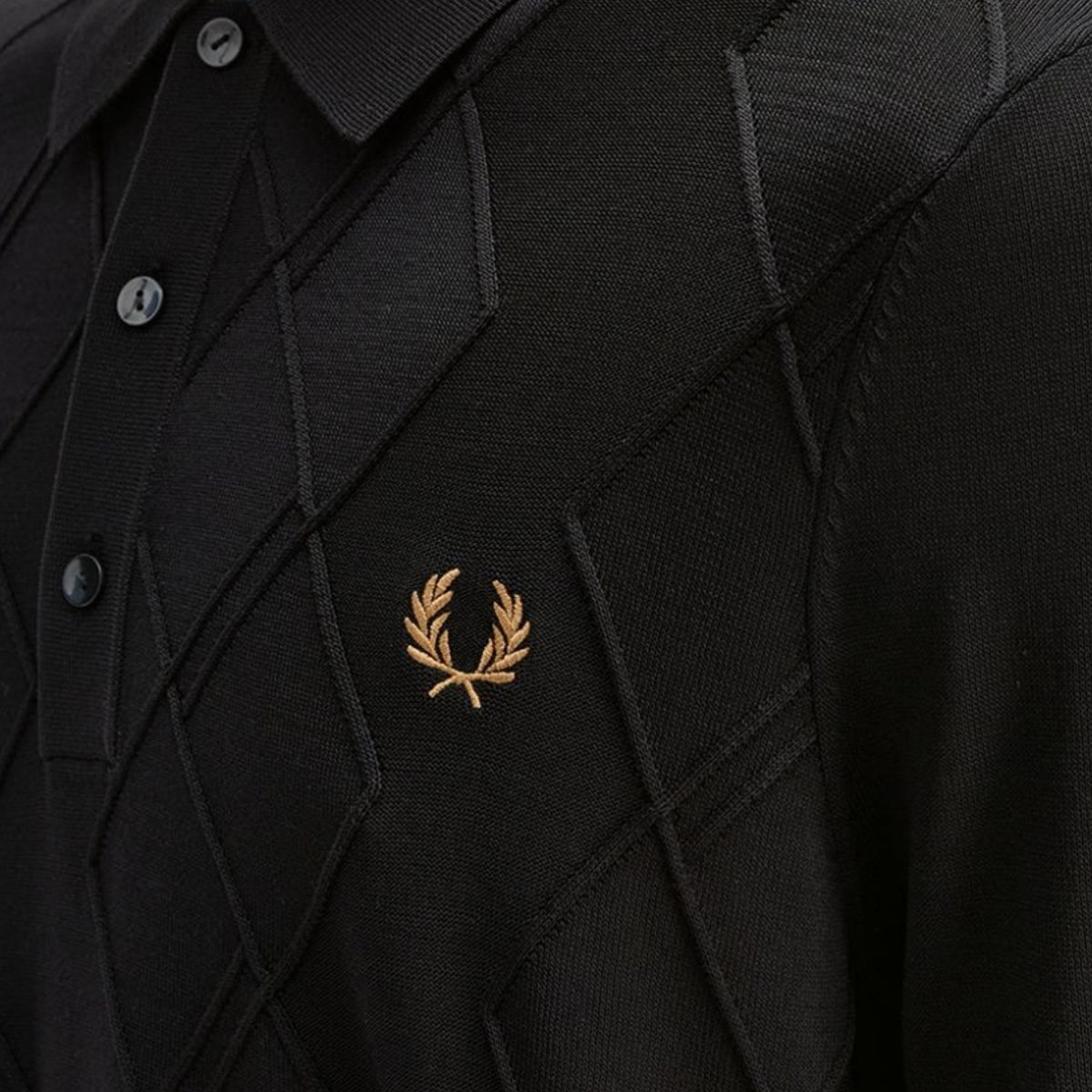 Fred Perry Cable Knitted Shirt - Black