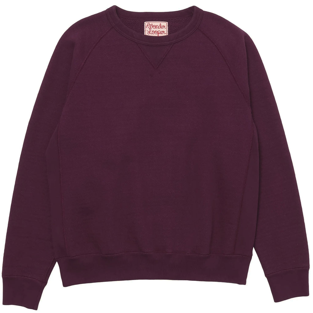 Wonder Looper Double Heavyweight French Terry Pullover Crewneck - Burgundy