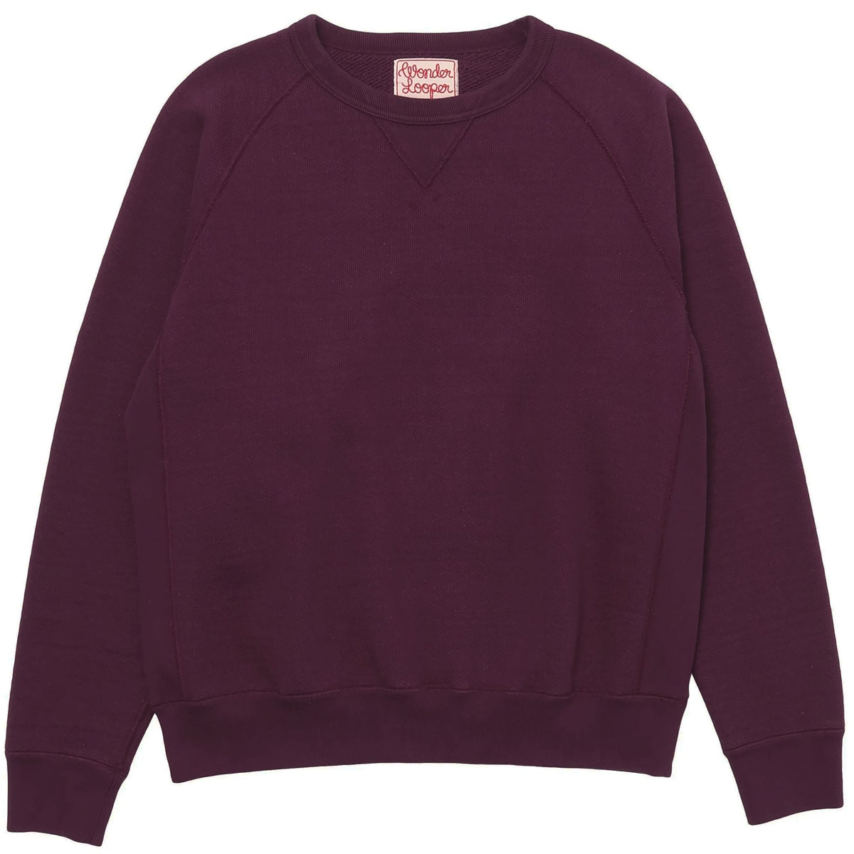 Wonder Looper Double Heavyweight French Terry Pullover Crewneck - Burgundy