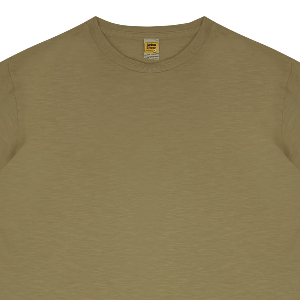 Velva Sheen Rolled Short Sleeve Crew Neck T-Shirt - Olive